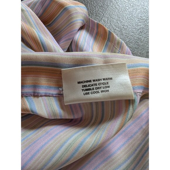 Ample Annie Striped Button-Up Shirt L Multicolor Cotton/Polyester - Picture 5 of 6